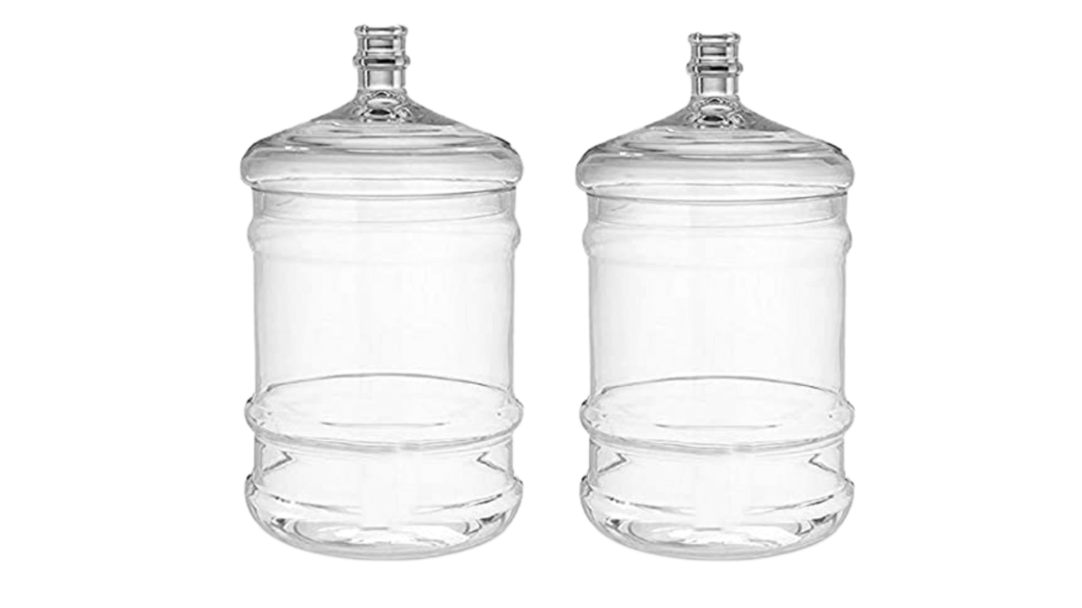 20L Plastic Water Dispenser Bottle Set Transparent/White (Pack of 2)